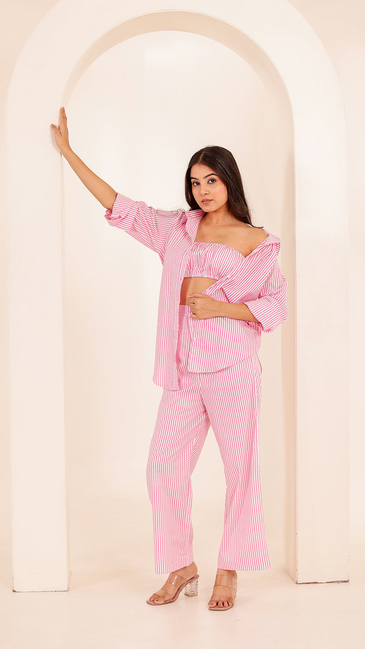 Pink Striped Coord Set
