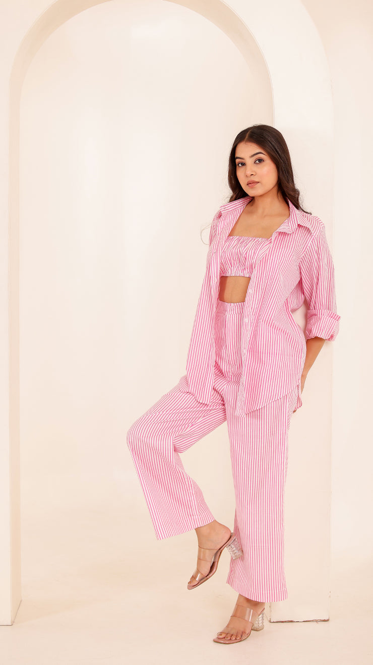 Pink Striped Coord Set