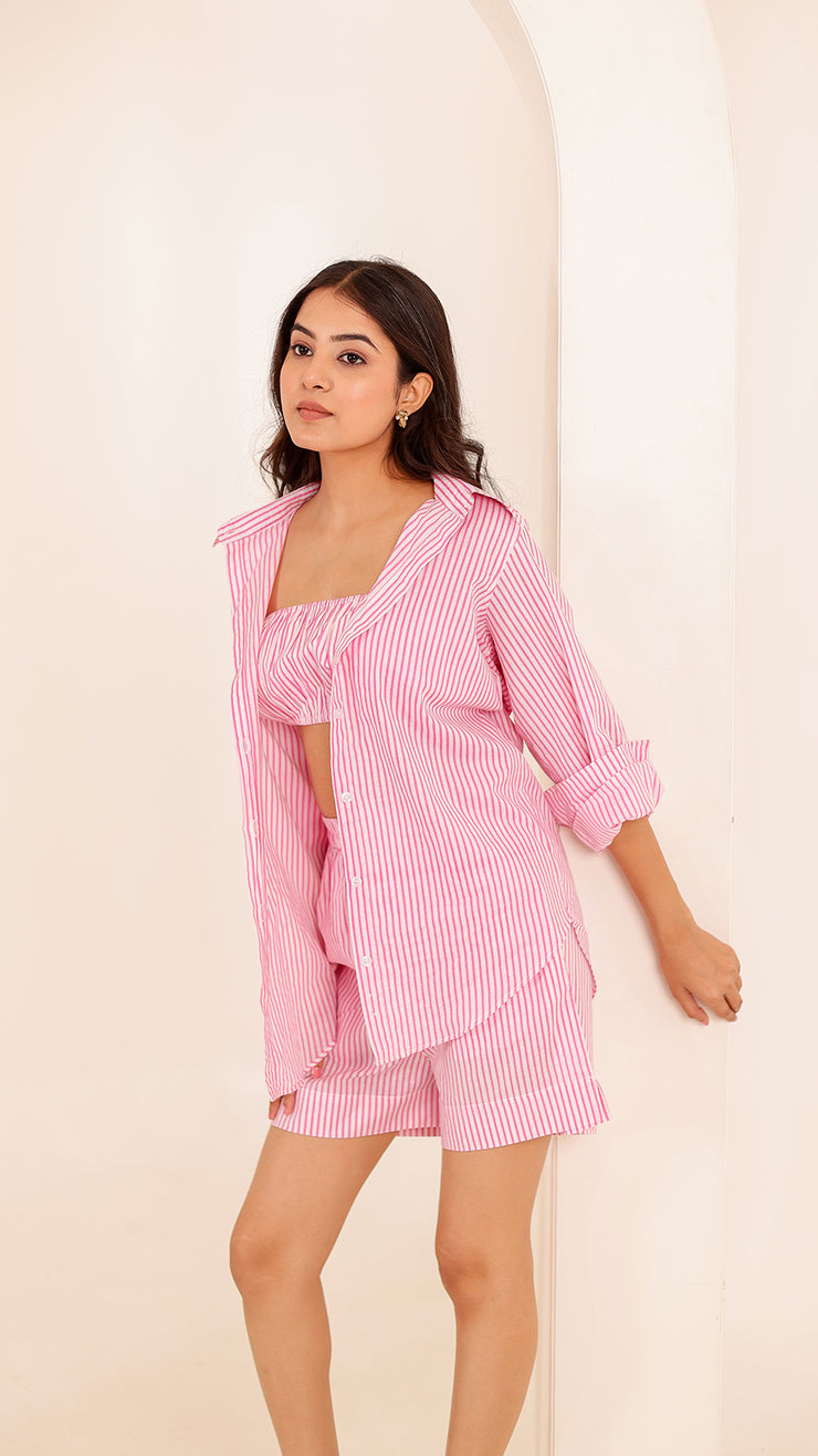 Pink Striped Coord Set