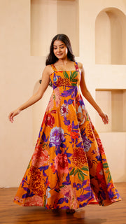 Mustard Floral Maxi Dress