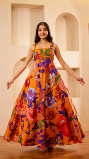 Mustard Floral Maxi Dress