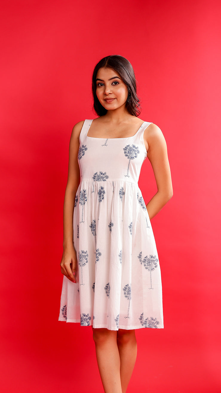 White Palm Tree Dress