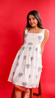 White Palm Tree Dress