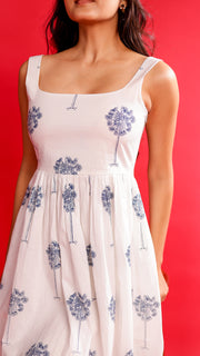 White Palm Tree Dress