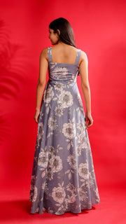 Grey Bloom Maxi Dress