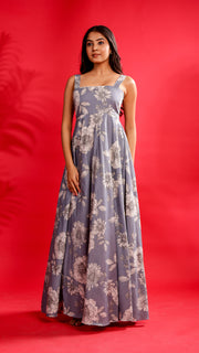 Grey Bloom Maxi Dress