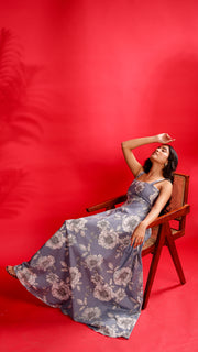 Grey Bloom Maxi Dress