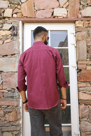 Deep Wine Threaded Classic Shirt