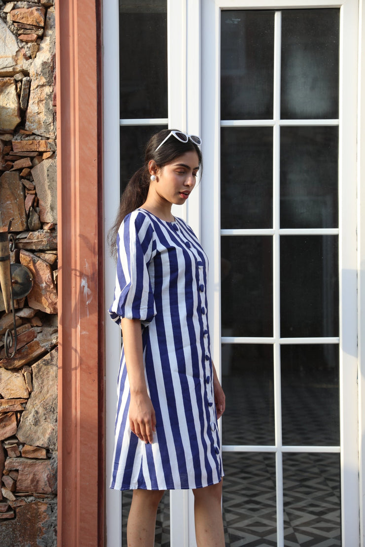 Stripped Shirt Dress