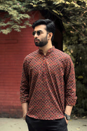 Wine Short Kurta