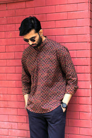 Wine Short Kurta