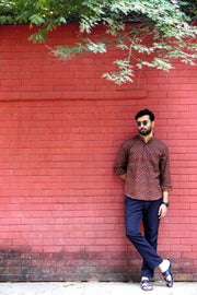 Wine Short Kurta