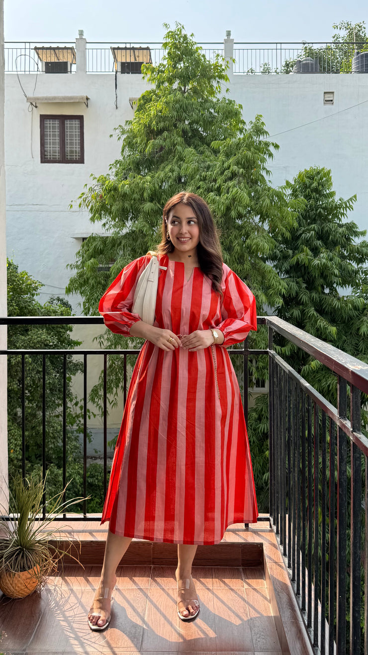 Mono Stripe Summer Dress