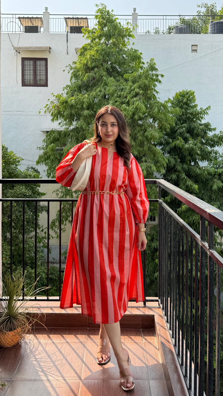 Mono Stripe Summer Dress