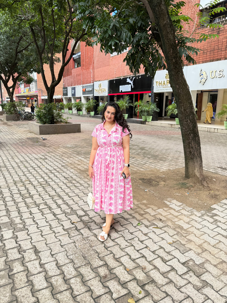 Pink Petal Shirt Dress