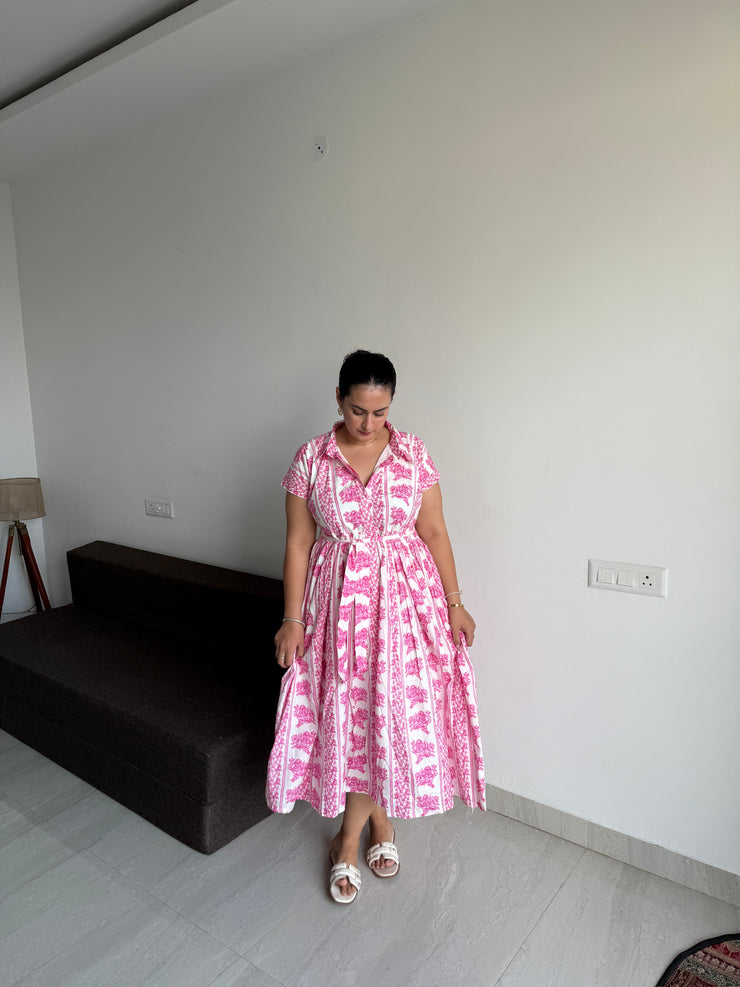 Pink Petal Shirt Dress