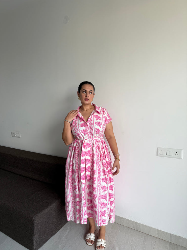Pink Petal Shirt Dress