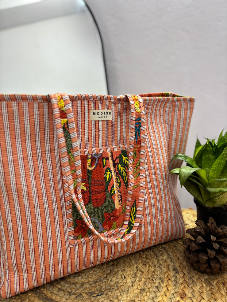 Handcrafted Reversible Tote Bag
