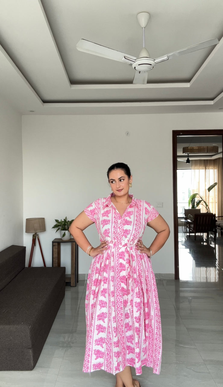 Pink Petal Shirt Dress