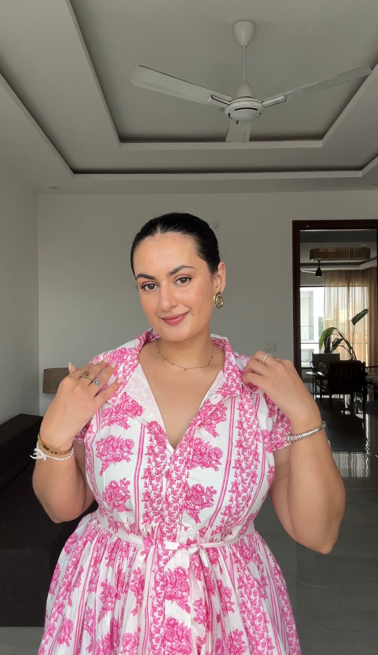 Pink Petal Shirt Dress