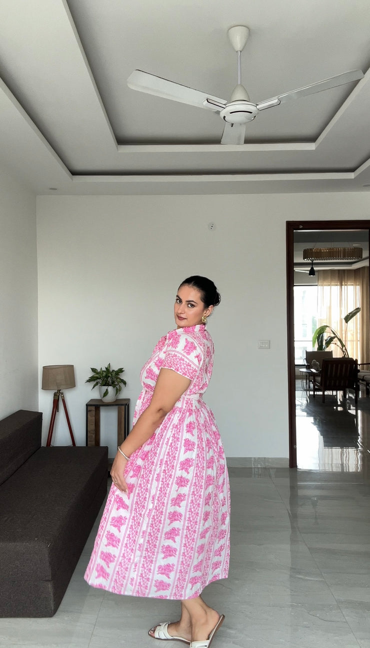 Pink Petal Shirt Dress