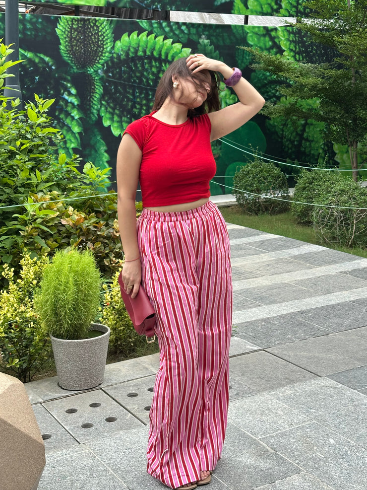 All Day Pants Red-Cherry