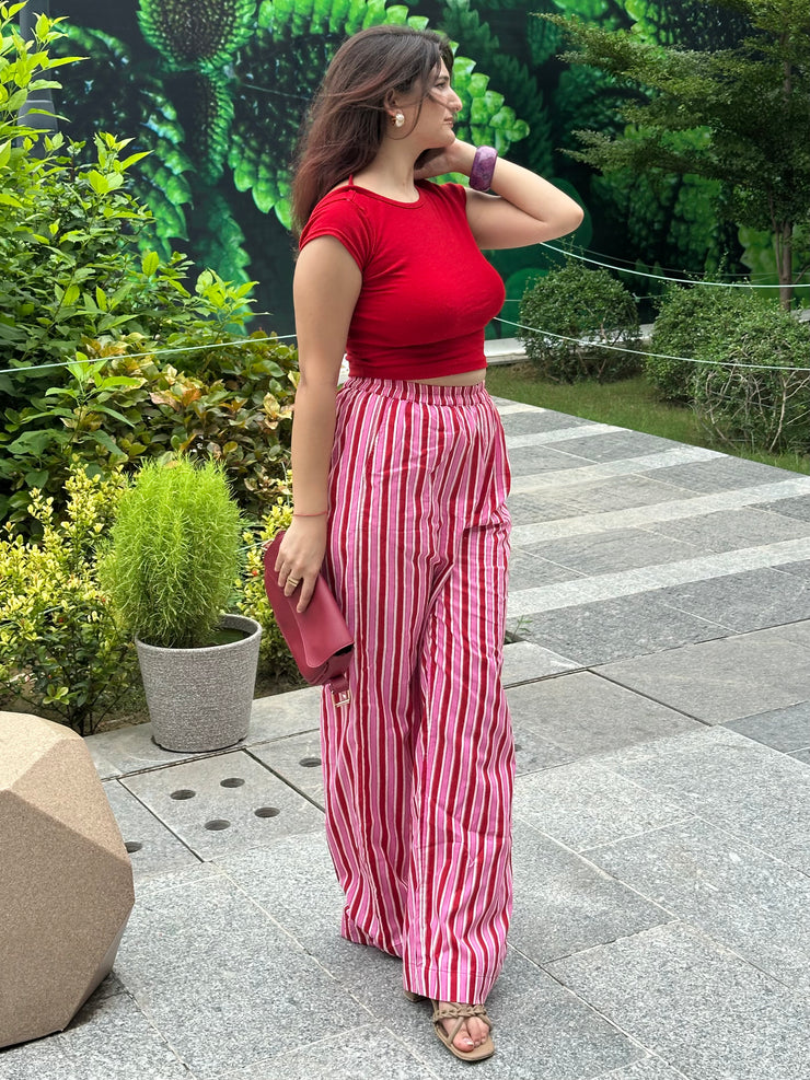 All Day Pants Red-Cherry